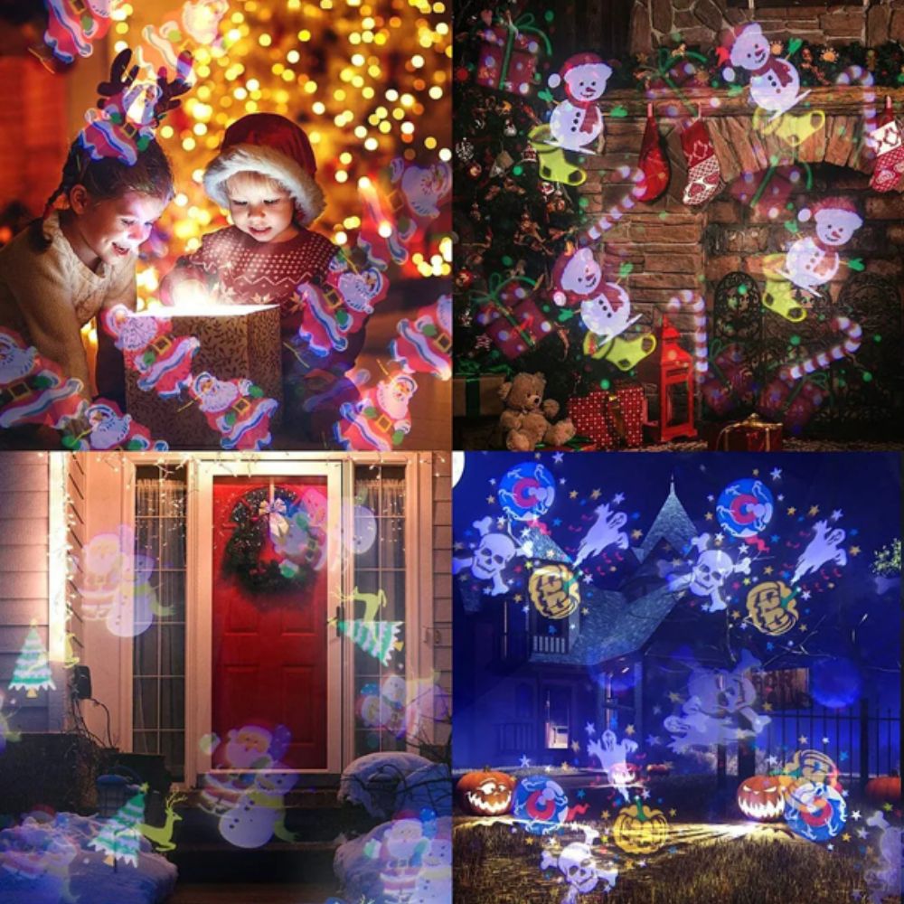 PROYECTOR NAVIDEÑO LASER LED 16 FIGURAS