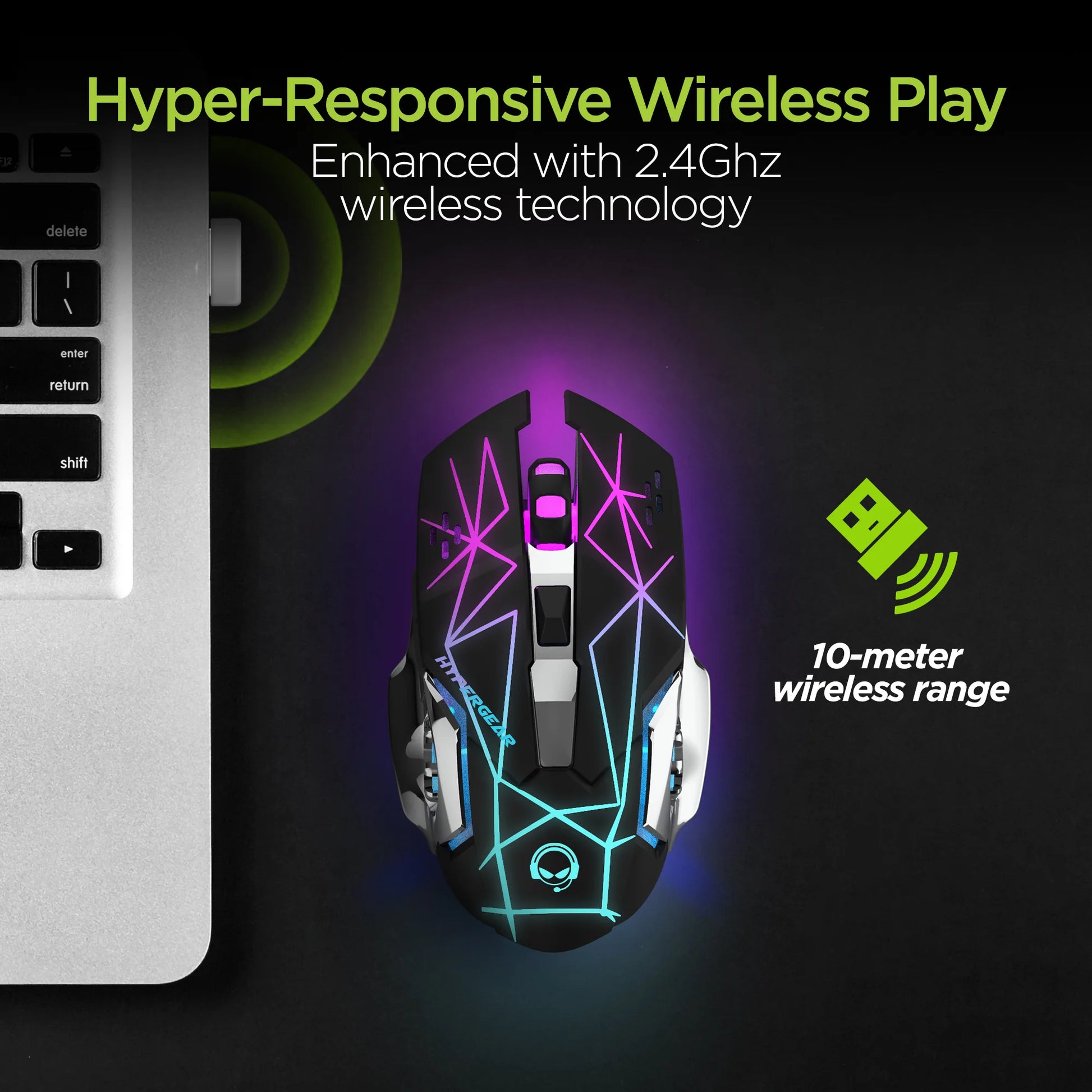 Hypergear Chromium Wireless Gaming Mouse for Extended Play Sessions