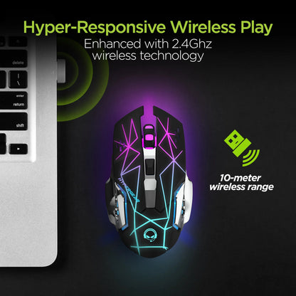 Hypergear Chromium Wireless Gaming Mouse for Extended Play Sessions